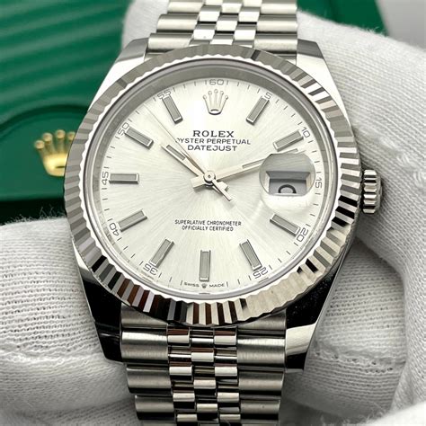 rolex datejust 41 silver dial jubilee|Rolex Datejust 41 woman.